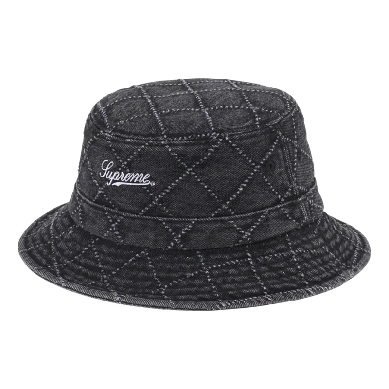 Supreme FW23 Week5 Punched Denim Crusher Bucket Hat 'Black' SUP-FW23-2325 sold by KicksCrew