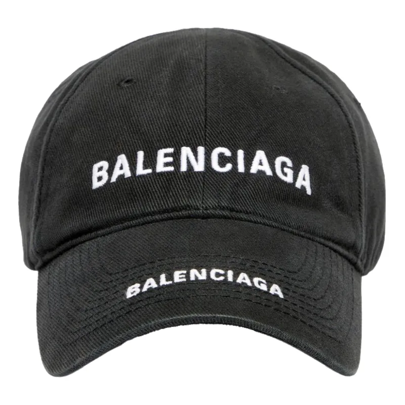 Balenciaga Double Logo Cap 'Black Faded' 744273410B21071 sold by KicksCrew