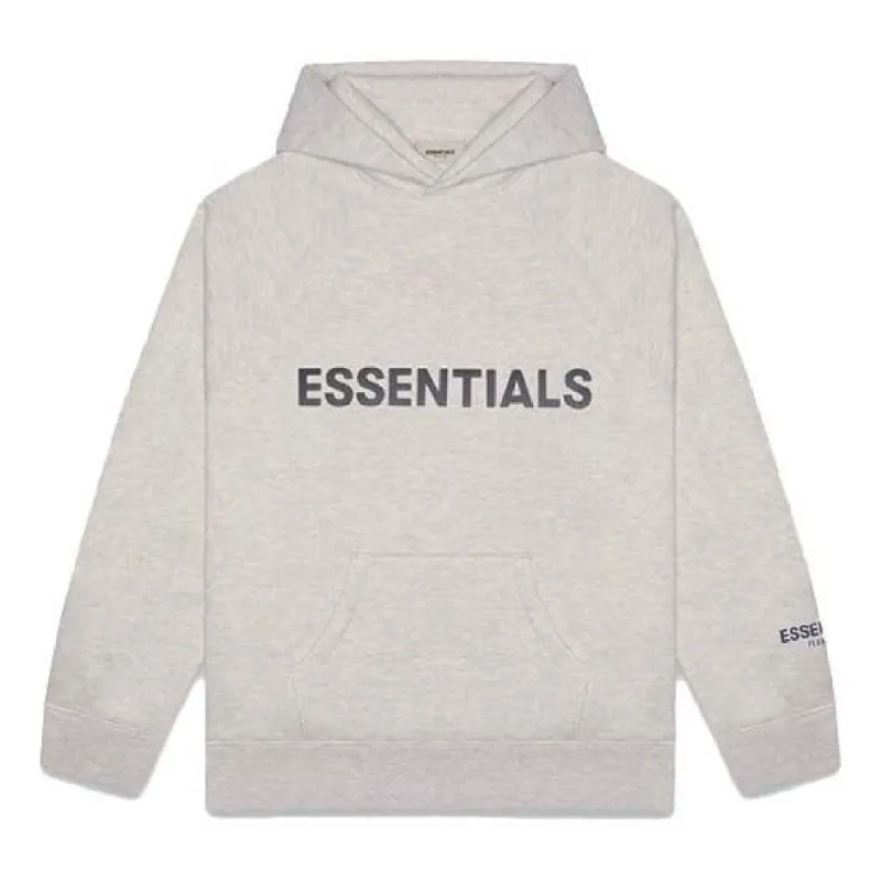 Fear of God Essentials FW20 3D Silicon Applique Pullover Hoodie 'Heather Oatmeal' FOG-FW20-341 sold by KicksCrew
