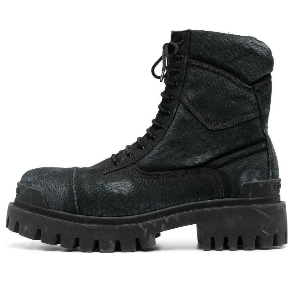 Balenciaga Combat Strike Boots 'Washed Black Cotton' 694042W2H111000 sold by KicksCrew
