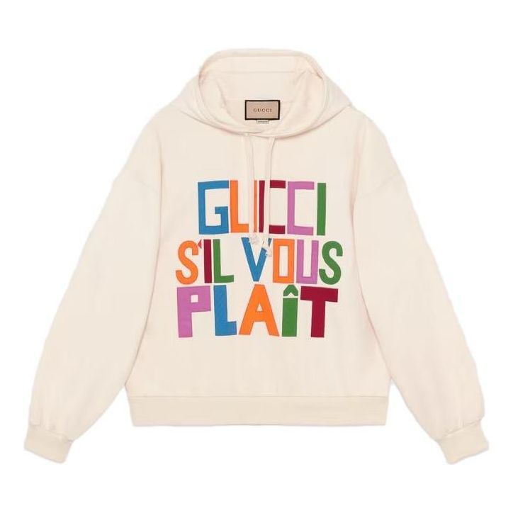 Gucci Felted cotton Hooded sweatshirt with patch 'Ivory' 721427-XJFFW-9162 sold by KicksCrew