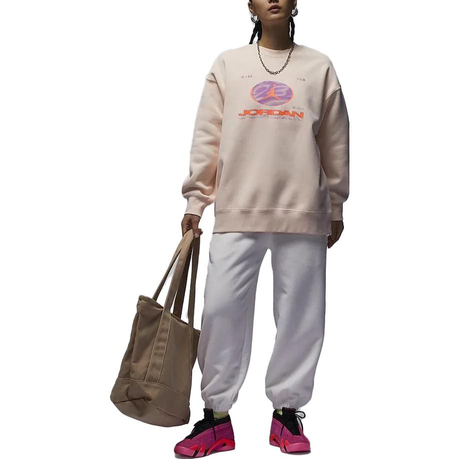 (WMNS) Air Jordan Fearless Fleece Sweatshirt Asia Sizing 'Orange Pink' FV4021-823 sold by KicksCrew product image thumbnail 4