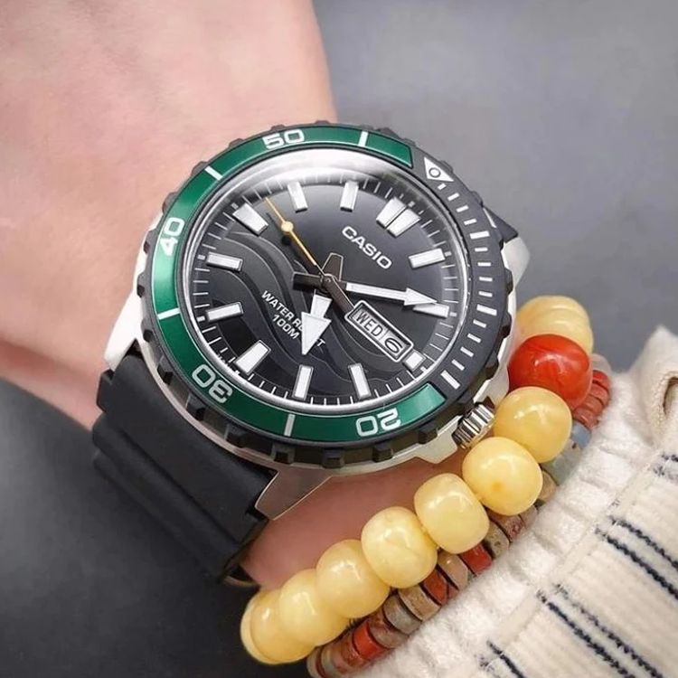 CASIO Analog 'Black Verdent Green' MTD-125-1AVDF sold by KicksCrew product image thumbnail 4