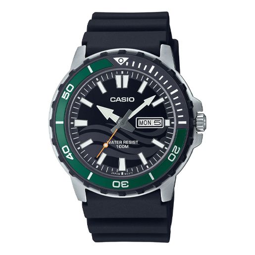 CASIO Analog 'Black Verdent Green' MTD-125-1AVDF sold by KicksCrew