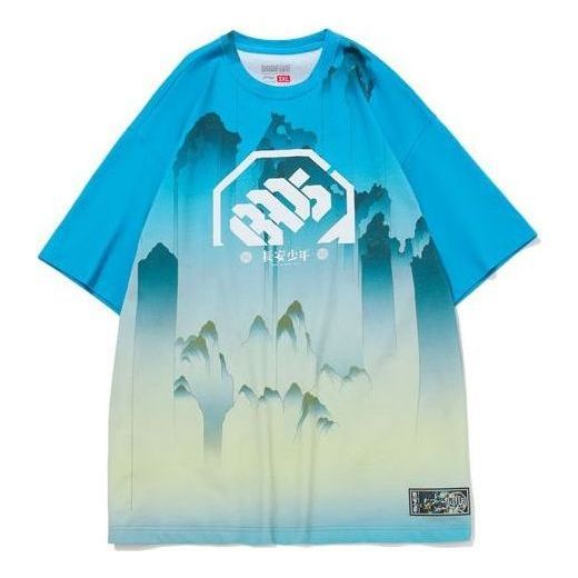 Li-Ning BadFive Graphic T-shirt 'Blue Multi' AHSQ905-1 sold by KicksCrew