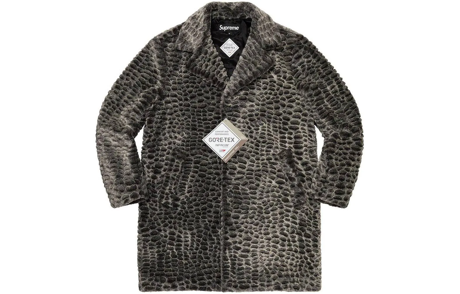 Supreme SS23 Week 2 Croc Faux Fur Overcoat 'Black' SUP-SS23-071 sold by KicksCrew product image thumbnail 2