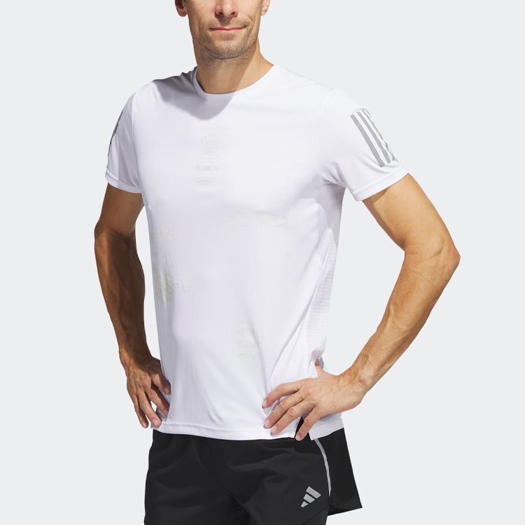 adidas Global Running Short Sleeve Tee 'White' IC0215 sold by KicksCrew product image thumbnail 2