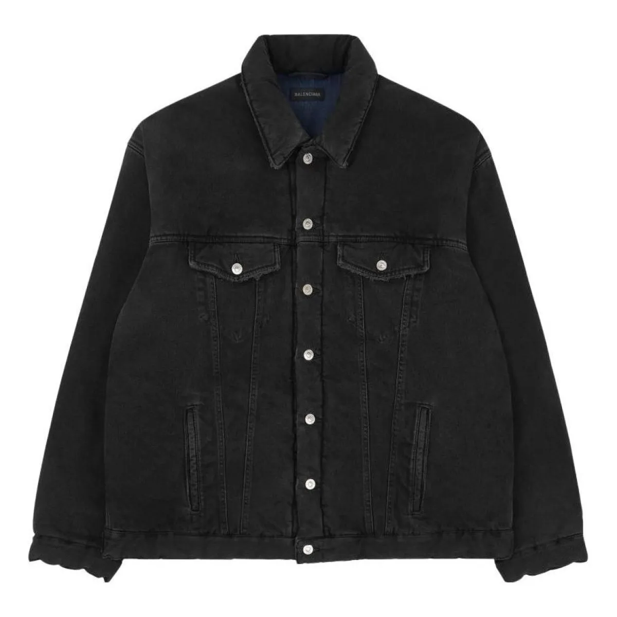 Balenciaga Padded Japanese Denim Jacket 'Black' 681689TIWA21440