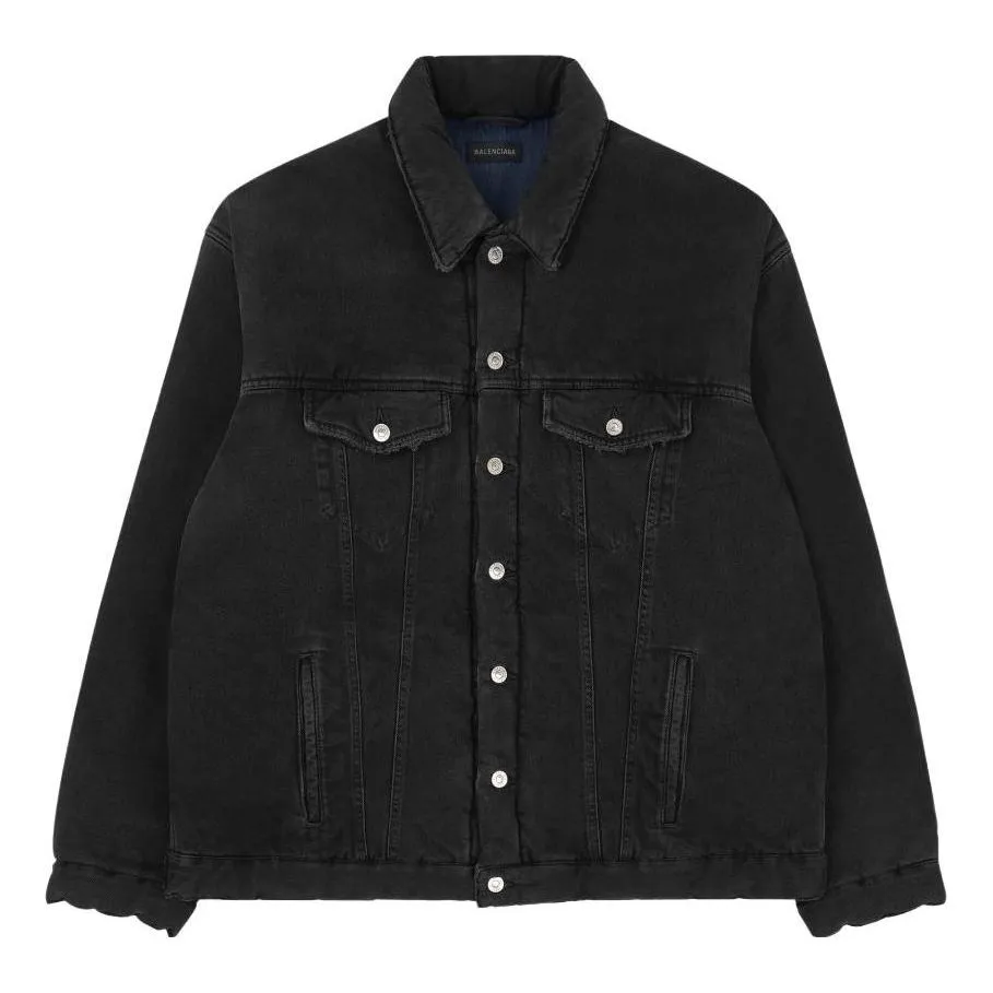Balenciaga Padded Japanese Denim Jacket 'Black' 681689TIWA21440 sold by KicksCrew