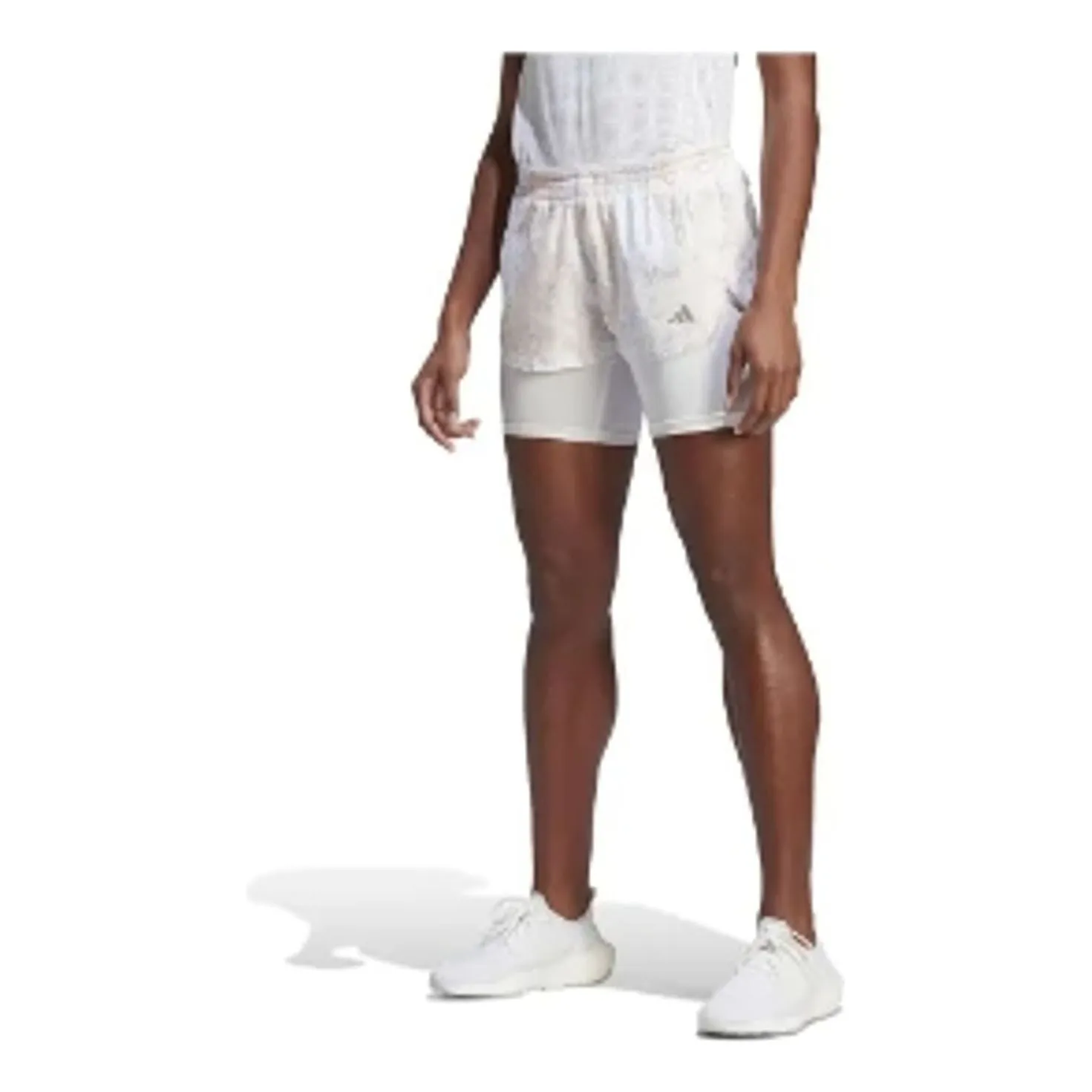 (WMNS) adidas Run Fast 2-in-1 Shorts 'White' HS8614 sold by KicksCrew product image thumbnail 2