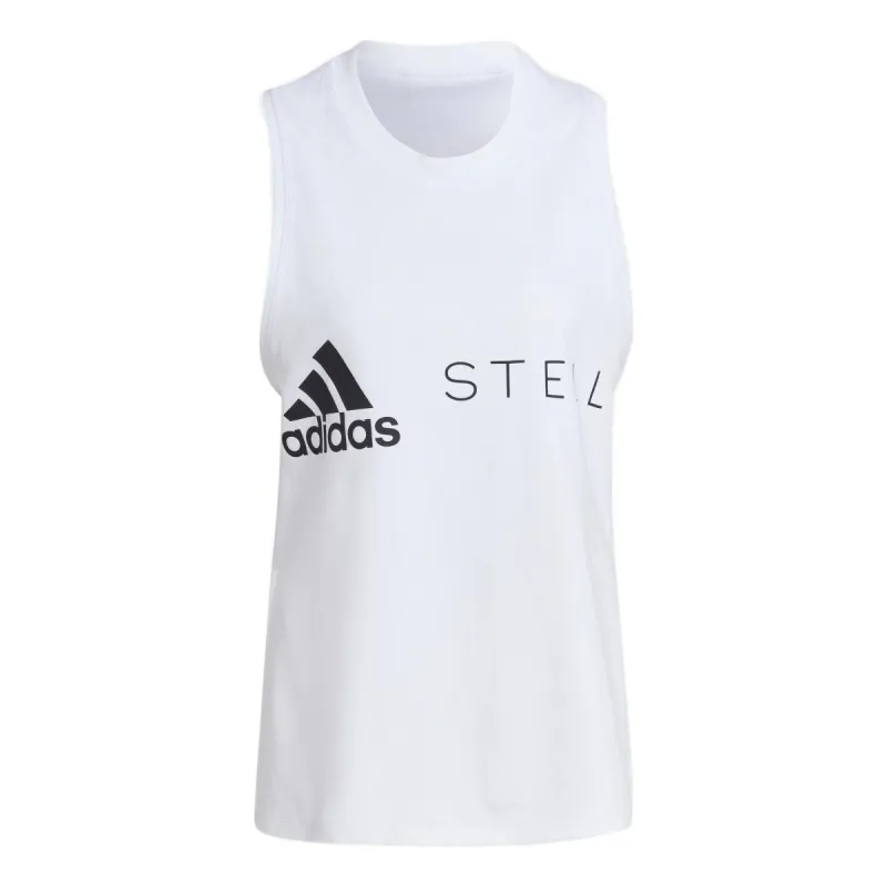 (WMNS) adidas by Stella McCartney Sportswear Logo Tank Top 'White Black' HA8972 sold by KicksCrew