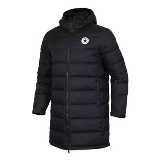 Converse Sports Leisure Thickened Thermal Windproof Hooded Down Jacket 'Black' 10005123-A01 sold by KicksCrew