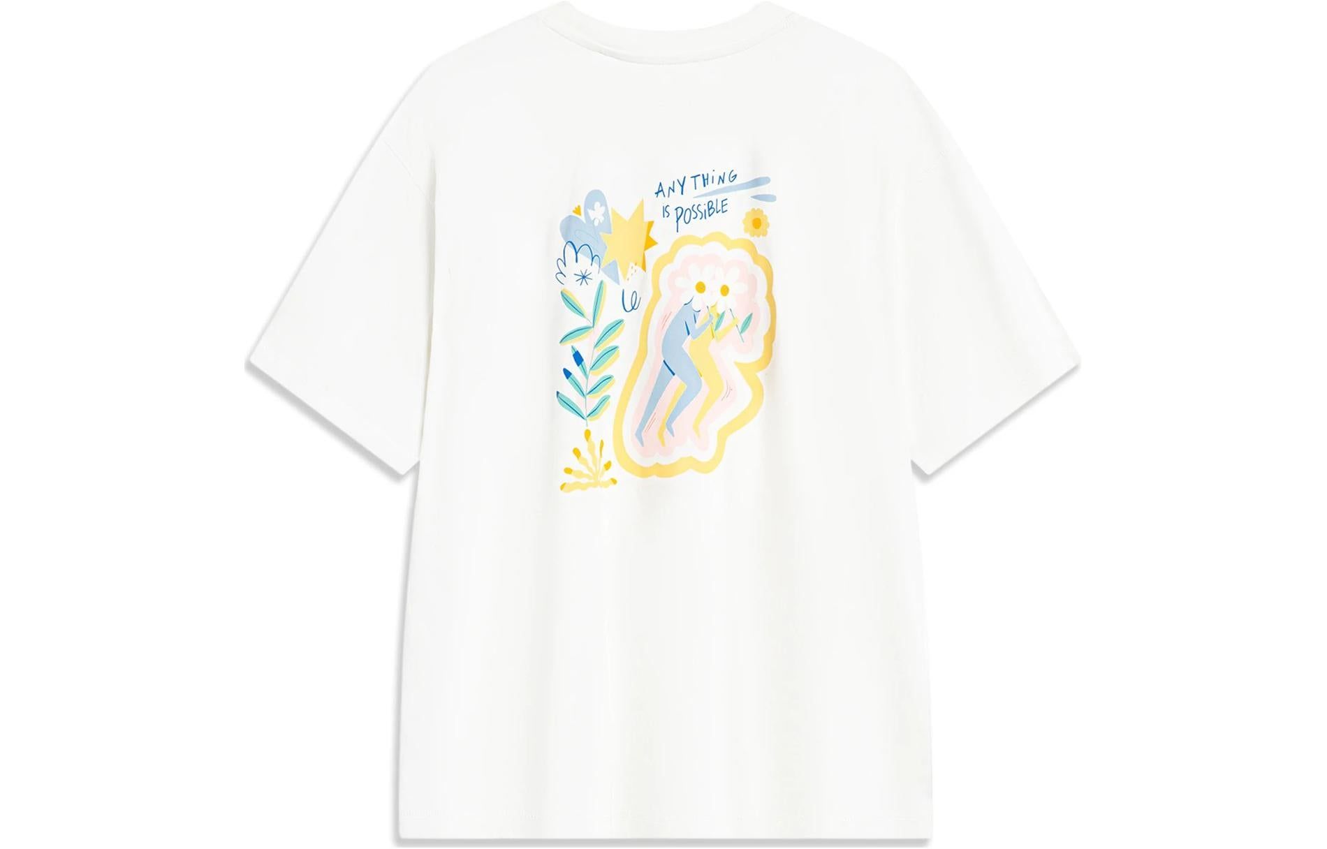 (WMNS) Li-Ning Anything Is Possible Graphic T-shirt 'White' AHST486-1 sold by KicksCrew product image thumbnail 2