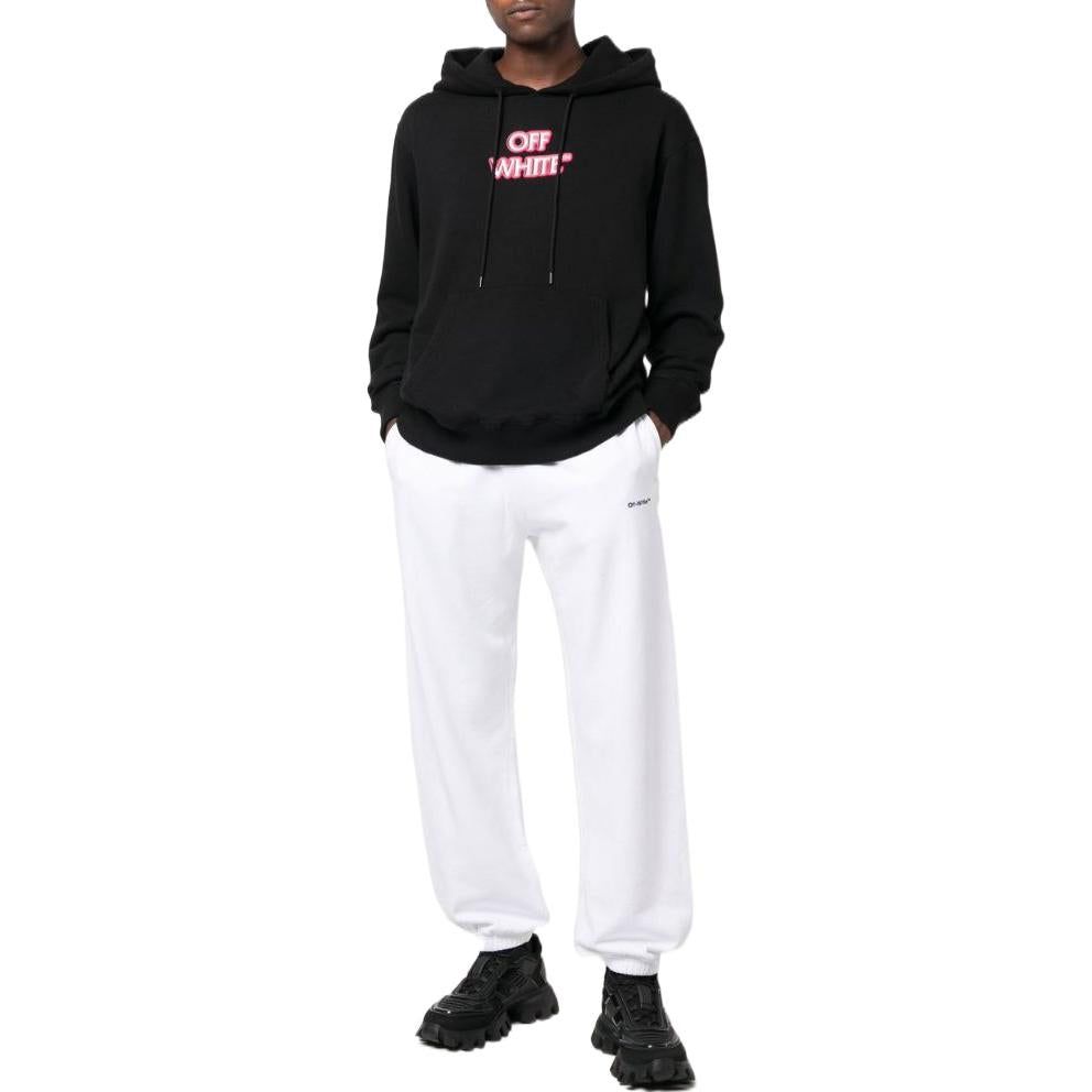 Off-White Slogan Print Logo Hoodie 'Black' OMBB097F22FLE01110301030 sold by KicksCrew product image thumbnail 2