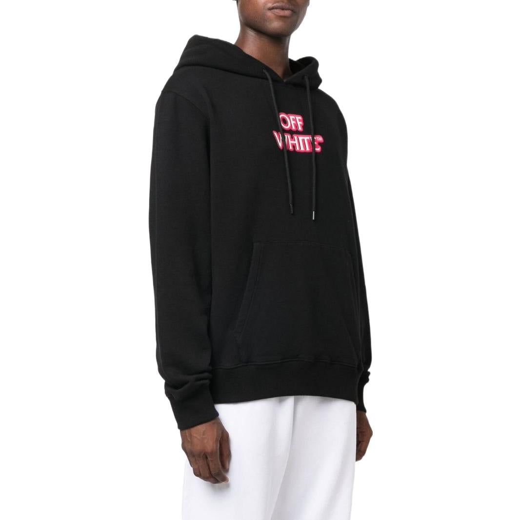 Off-White Slogan Print Logo Hoodie 'Black' OMBB097F22FLE01110301030 sold by KicksCrew product image thumbnail 4