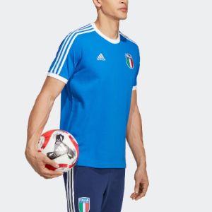 adidas Italy 3-Stripes Tee 'Blue' HT2185 sold by KicksCrew