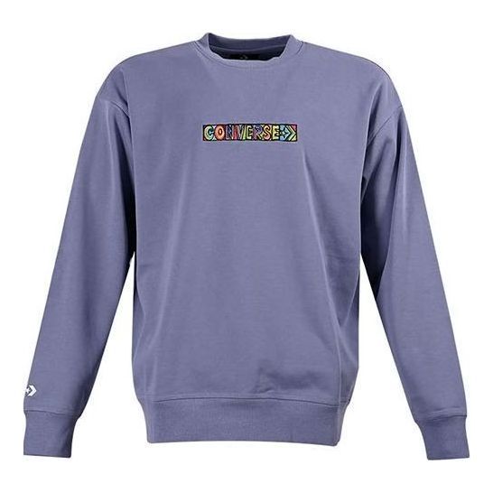 Converse Embroidered Workmark Fleece Crew 'Purple' 10023777-A02 sold by KicksCrew
