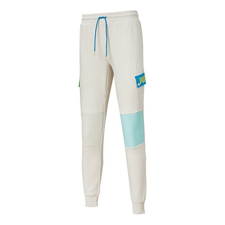 Puma Patched Track Pants 'White Blue' 532182-05 sold by KicksCrew