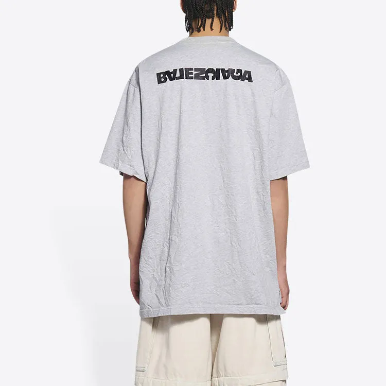 Balenciaga Turn Slit T-Shirt 'Grey Black' 675016TLVB31167 sold by KicksCrew product image thumbnail 5