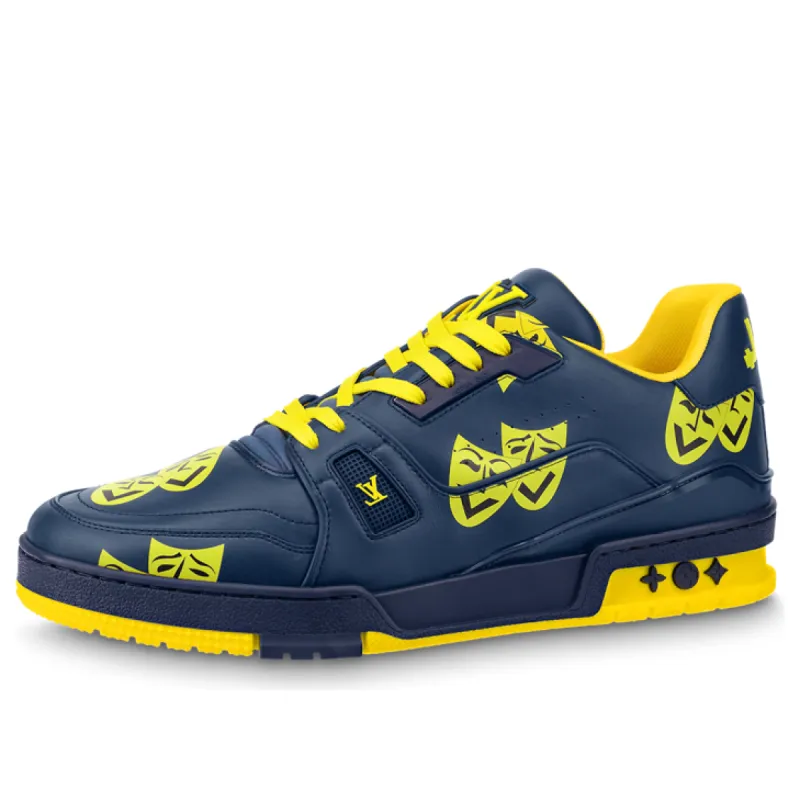 LOUIS VUITTON Trainer Sneakers 'Blue with Yellow' 1AA77K sold by KicksCrew