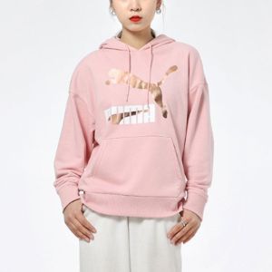 (WMNS) Puma Classics Logo Hoodie 'Pink Gold White' 531385-15 sold by KicksCrew