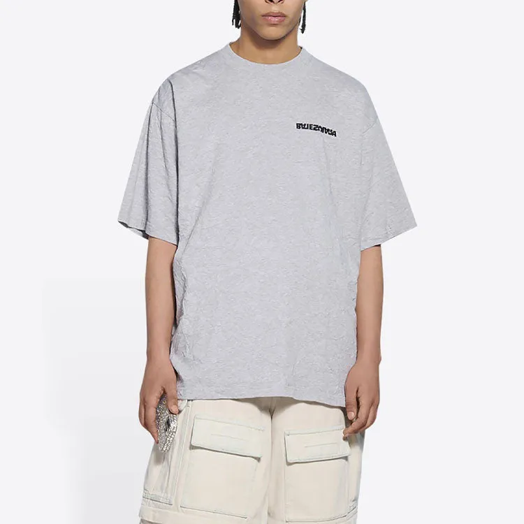 Balenciaga Turn Slit T-Shirt 'Grey Black' 675016TLVB31167 sold by KicksCrew product image thumbnail 4