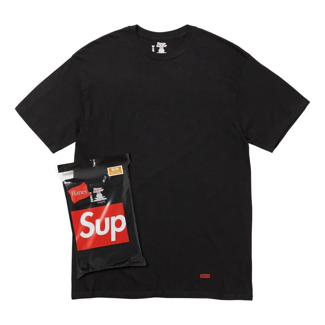Supreme Week 1 x HANES TAGLESS FW23 T-shirt 'Black' SUP-FW23-020 sold by KicksCrew