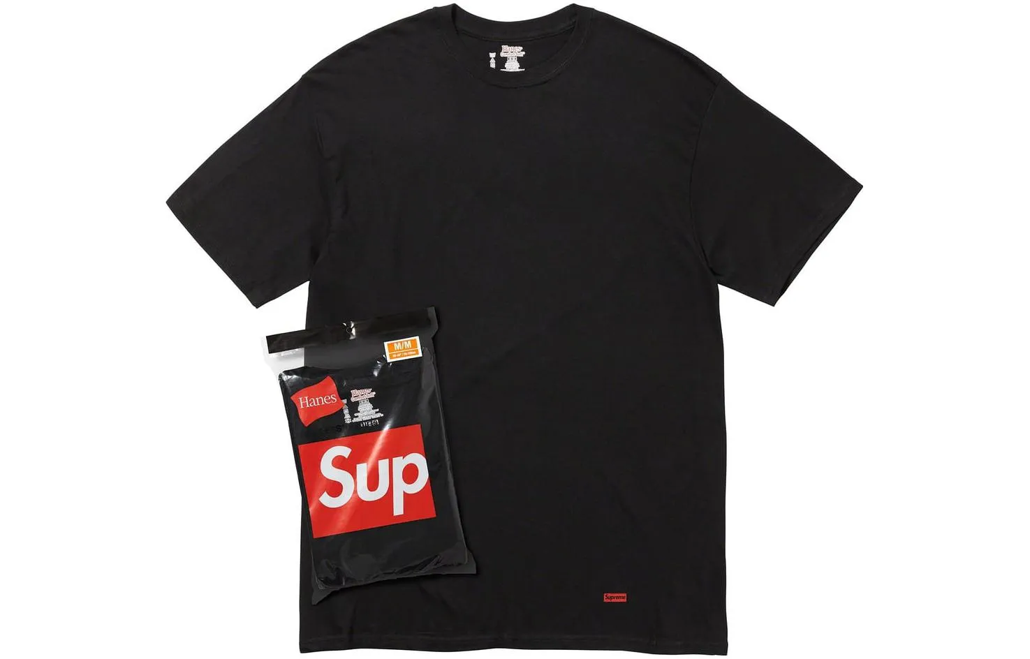 Supreme Week 1 x HANES TAGLESS FW23 T-shirt 'Black' SUP-FW23-020 sold by KicksCrew product image thumbnail 2