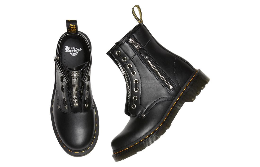 (WMNS) Dr. Martens 1460 Double Zip Leather Lace Up Boots 'Black' 27629001 sold by KicksCrew product image thumbnail 4