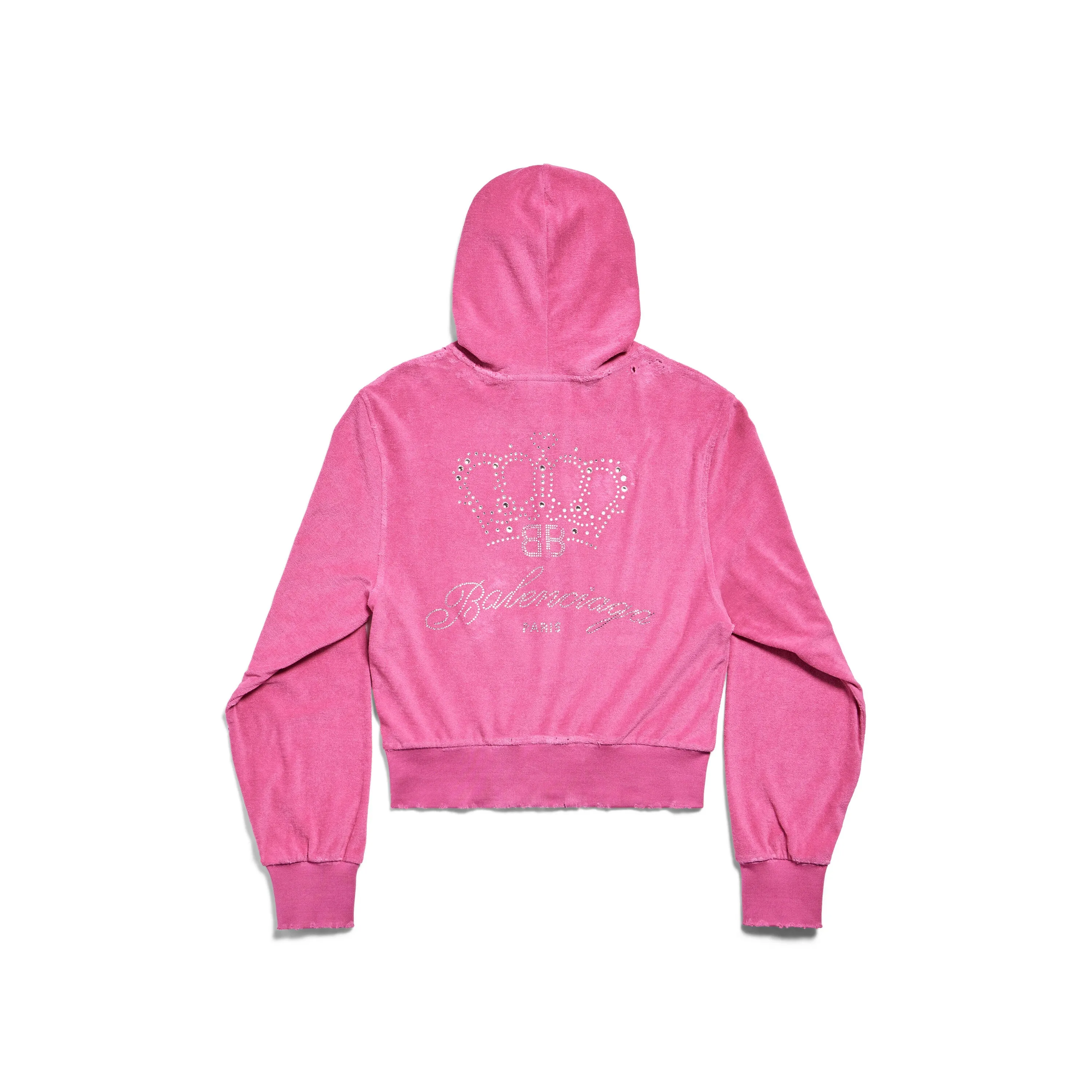 (WMNS) Balenciaga BB Motel Zip-up Hoodie Fitted 'Dark Pink' 791755TQVU85803 sold by KicksCrew product image thumbnail 2