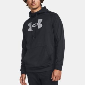 Under Armour Fleece Logo Hoodie 'Black Grey' 1379854-001 sold by KicksCrew