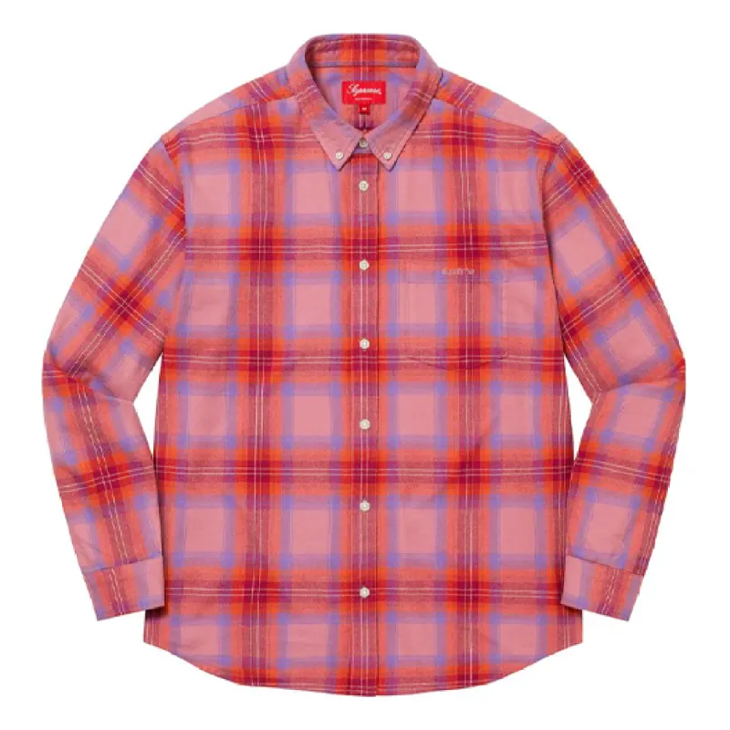 Supreme Brushed Plaid Flannel Shirt 'Red Pink Blue' SUP-SS22-101 sold by KicksCrew