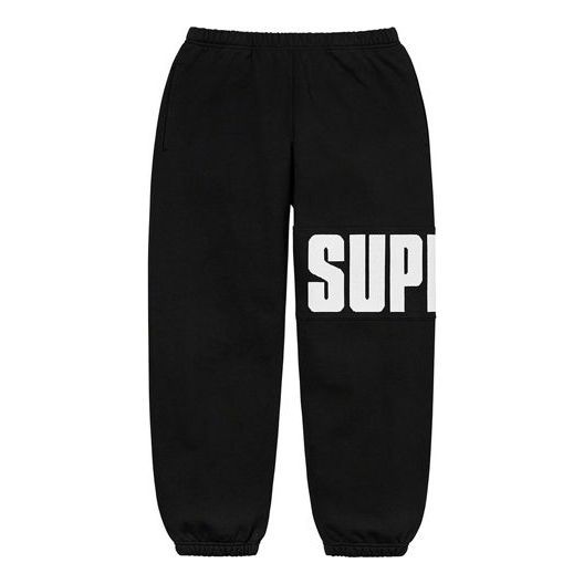 Supreme Rib Sweatpants 'Black White' SUP-FW20-381 sold by KicksCrew