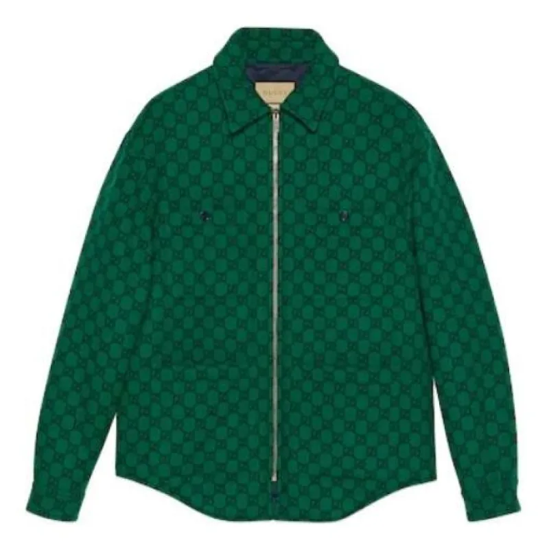 Gucci GG Wool Flannel Padded Jacket 'Green Navy Blue' 770330-ZAPDC-3585 sold by KicksCrew