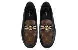 (WMNS) LOUIS VUITTON Chess Flat Loafers 'Black with Brown Monogram' 1ABPLA sold by KicksCrew