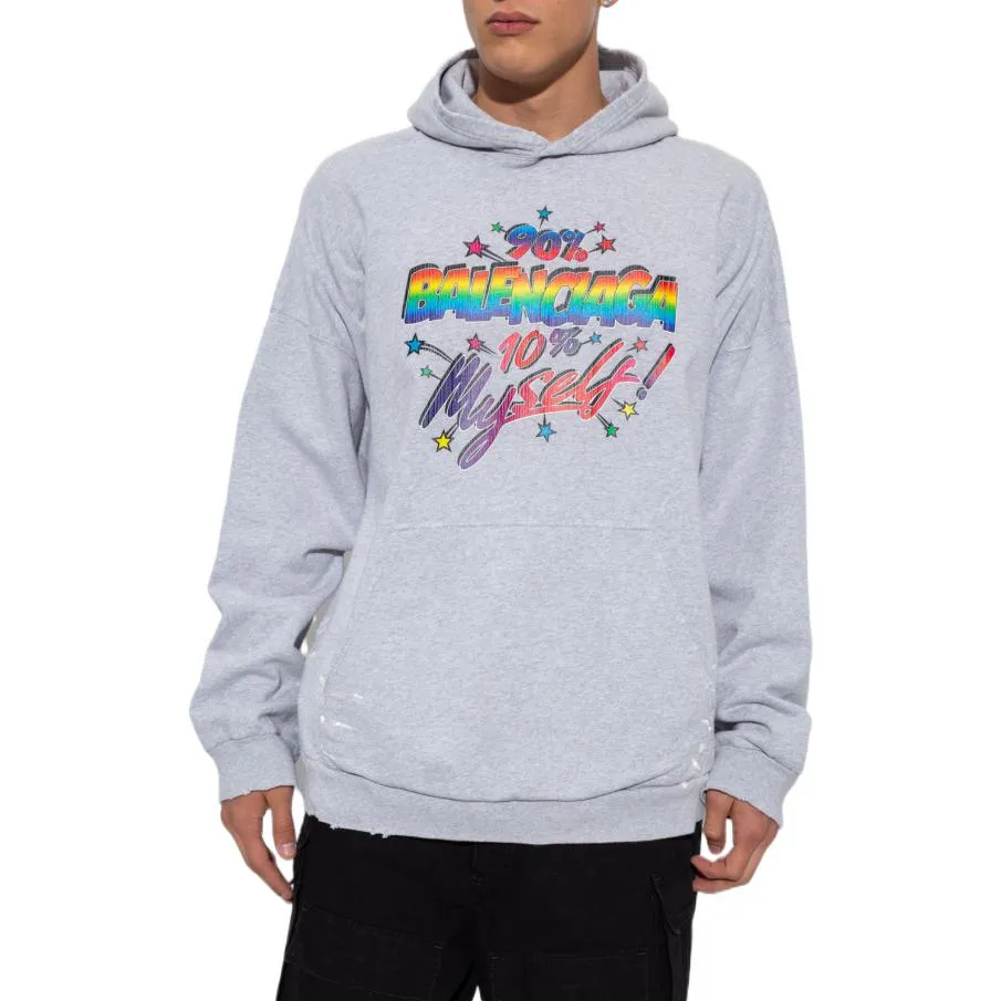 Balenciaga 90/10 Hoodie Wide Fit 'Grey' 674986TMVH42569 sold by KicksCrew product image thumbnail 3