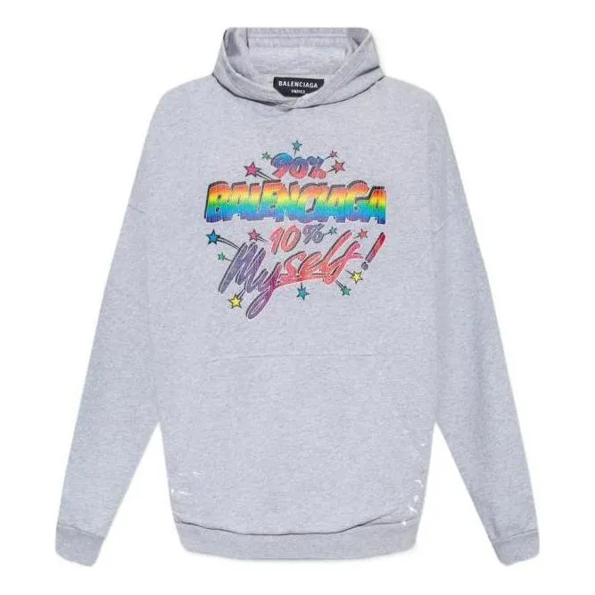 Balenciaga 90/10 Hoodie Wide Fit 'Grey' 674986TMVH42569 sold by KicksCrew