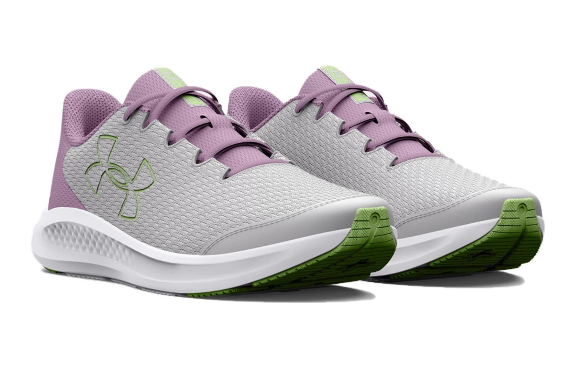 (GS) Under Armour Charged Pursuit 3 'Big Logo - Halo Grey Fresh Orchid' 3026713-100 sold by KicksCrew product image thumbnail 3