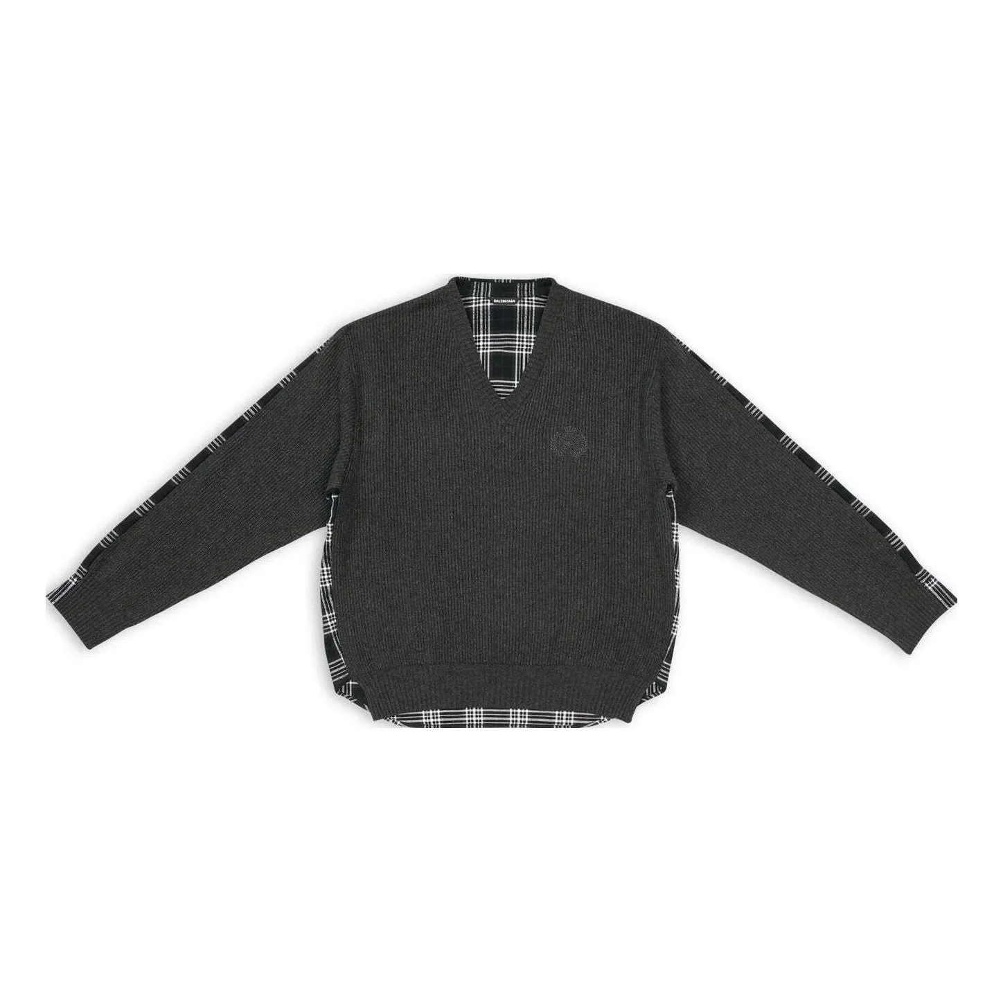 Balenciaga Hybrid V-Neck Shirt 'Anthracite Black White' 704271T41301163 sold by KicksCrew