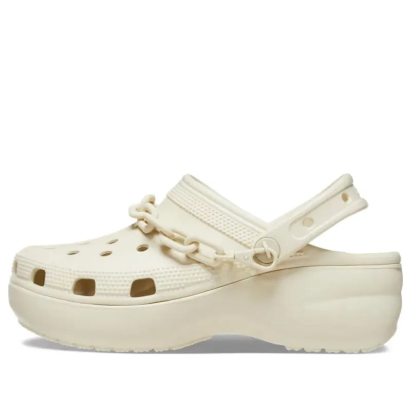 (WMNS) Crocs Classic Platform Chain Clogs 'Bone' 209022-2Y2 sold by KicksCrew