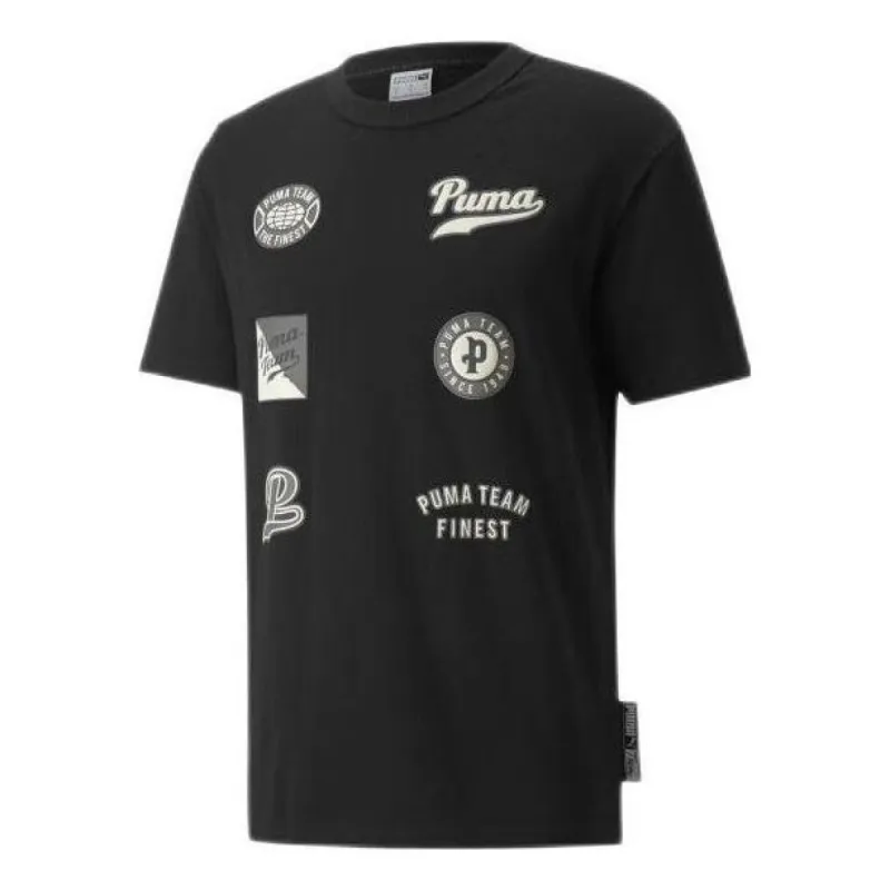 Puma Team Statement Short Sleeve T-Shirt 'Black' 536921-01 sold by KicksCrew