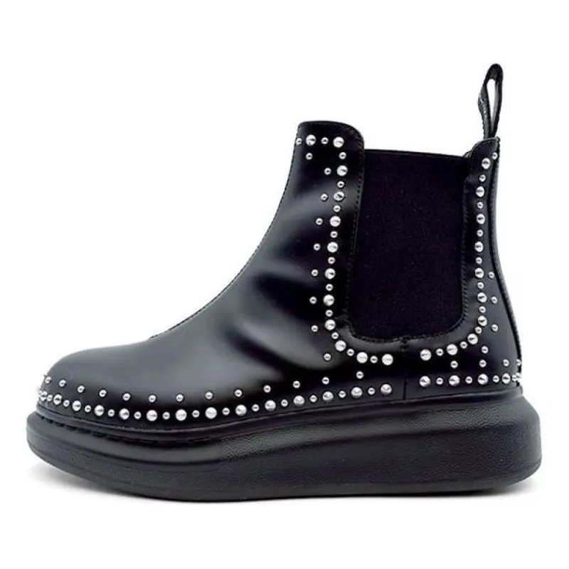 (WMNS) Alexander McQueen Hybrid Chelsea Boots 'Black Studd' 650803WHX571081 made by Alexander McQueen
