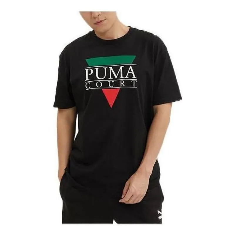 Puma Tennis Club Graphic Tee 'Black' 536913-01 sold by KicksCrew