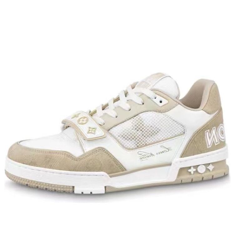 LOUIS VUITTON LV Trainer 'White Beige Velcro' 1A9ZC2 sold by KicksCrew