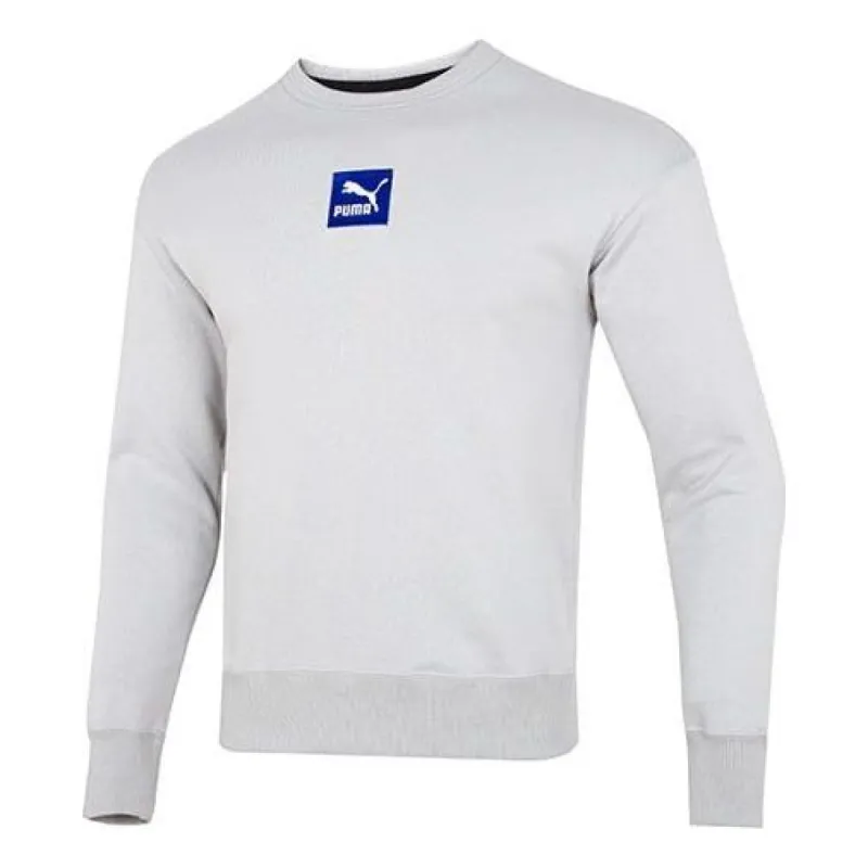 Puma EMB Logo Sweatshirt 'Grey' 536773-07 sold by KicksCrew
