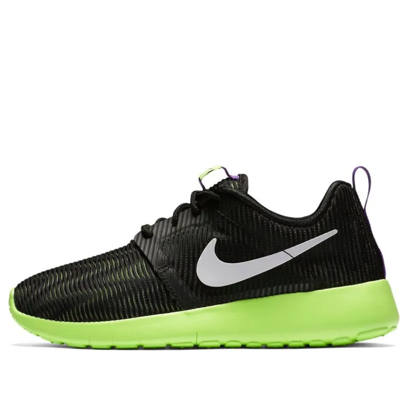 (GS) Nike Roshe One Flight Weight 'Black Ghost Green' 705486-003 sold by KicksCrew