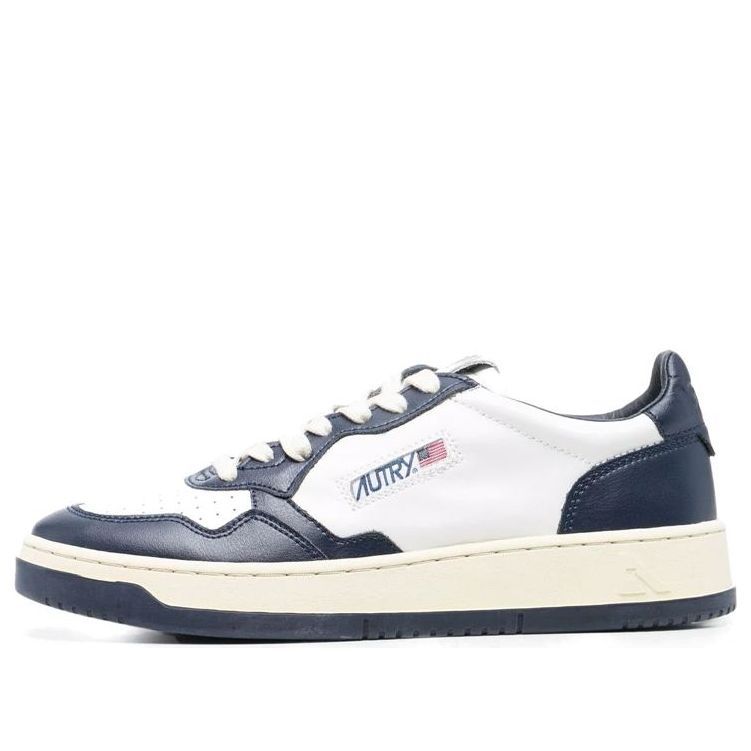 Autry Medalist Leather Low 'White Navy' AULM-WB04 sold by KicksCrew