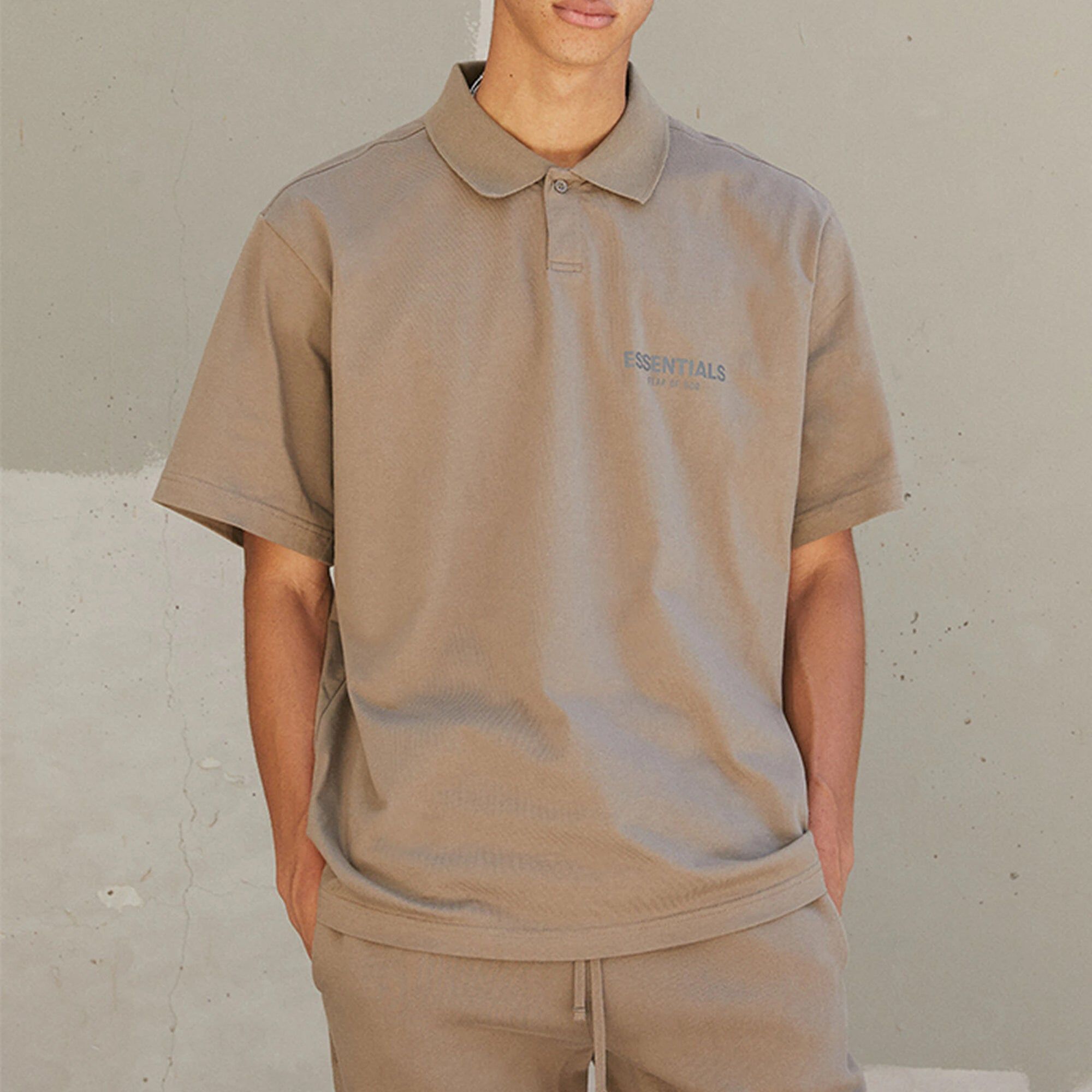 Fear of God Essentials FW21 Logo Polo Shirt 'Harvest' FOG-FW21-004 sold by KicksCrew product image thumbnail 3