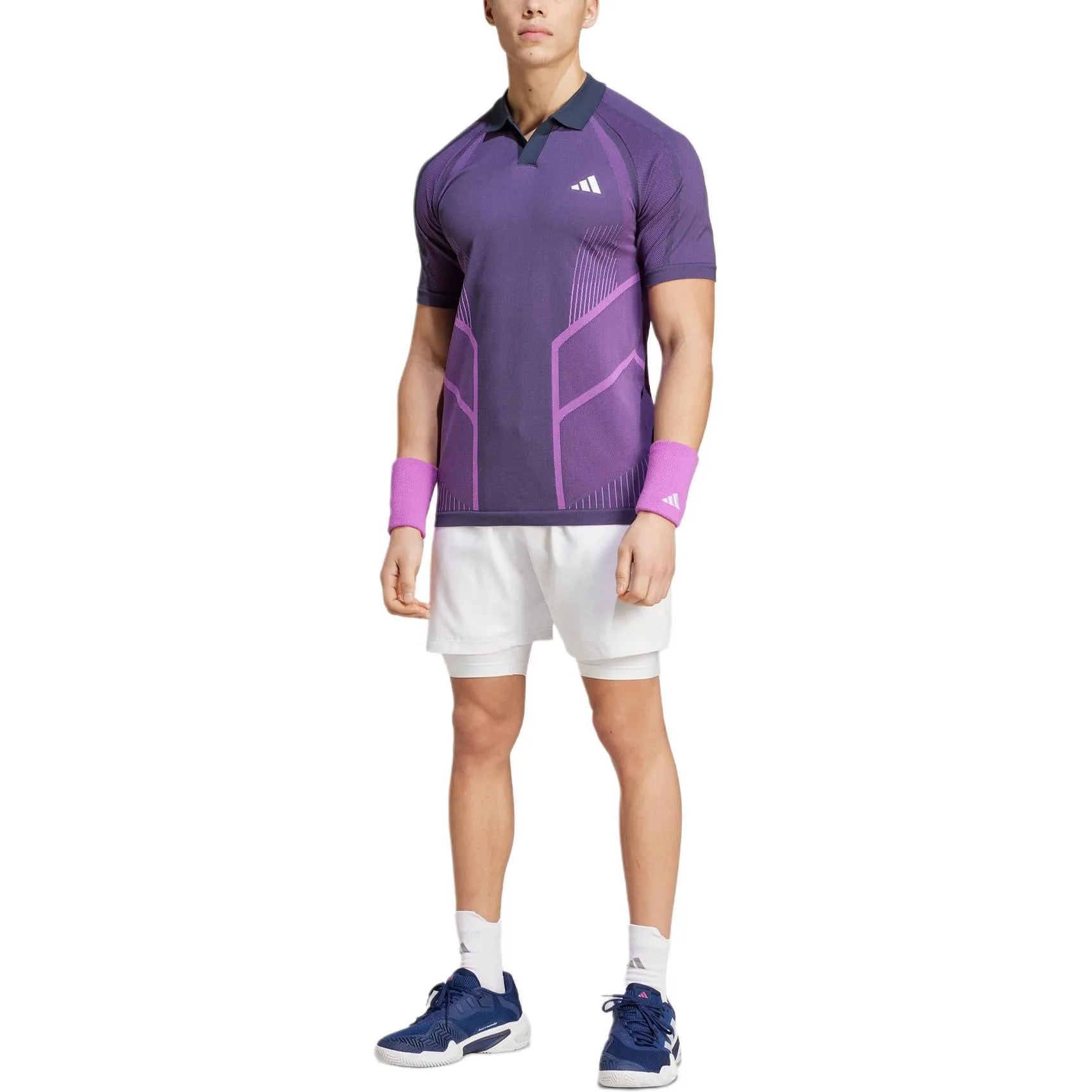 adidas Tennis Pro Seamless AEROREADY FreeLift Polo Shirt 'Purple Navy' IM8894 sold by KicksCrew product image thumbnail 5