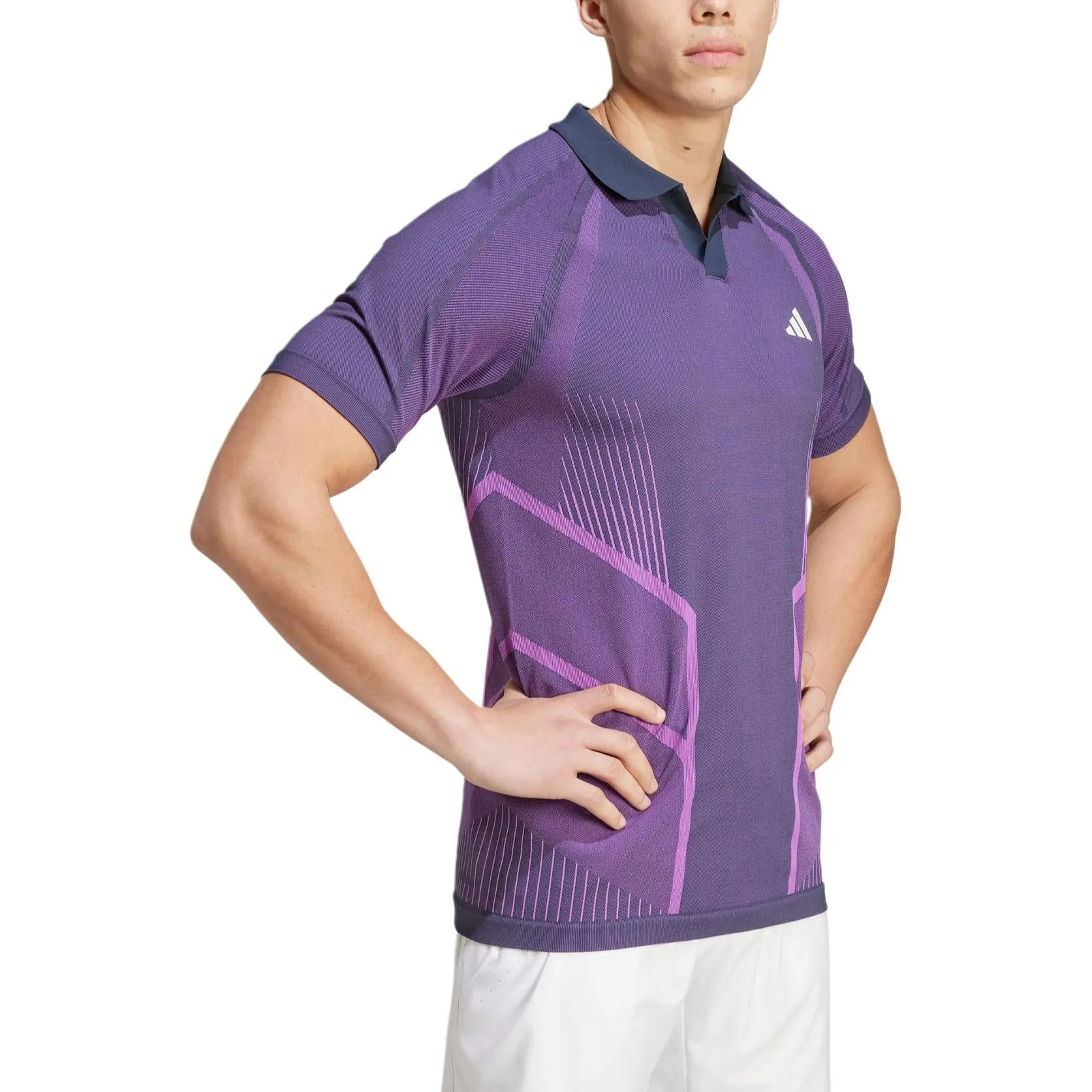 adidas Tennis Pro Seamless AEROREADY FreeLift Polo Shirt 'Purple Navy' IM8894 sold by KicksCrew product image thumbnail 3